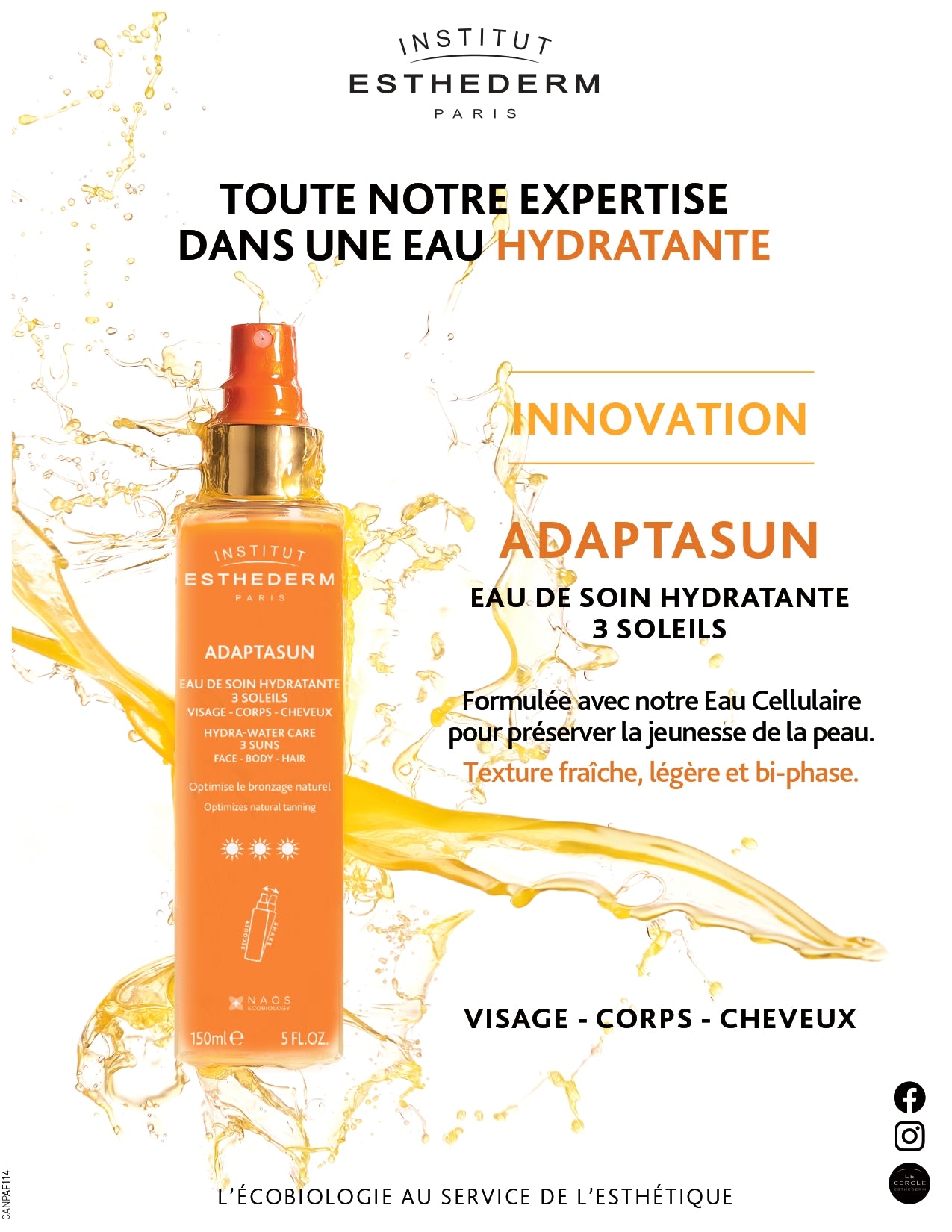 Eau de soin hydratante 3 soleils